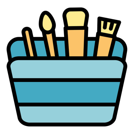 Zipper bag icon outline vector. cosmetic makeup. beauty case color flatのイラスト素材