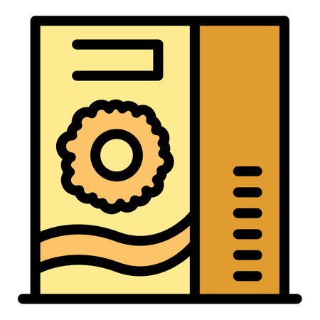 Cereal flakes icon outline vector. Corn box. Muesli granola color flatのイラスト素材