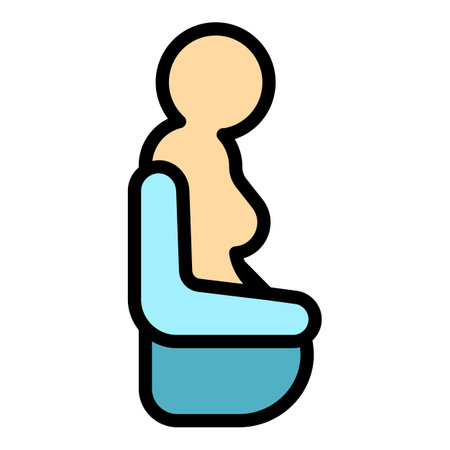 Pregnant woman icon outline vector. positive test. Female fertility flatのイラスト素材