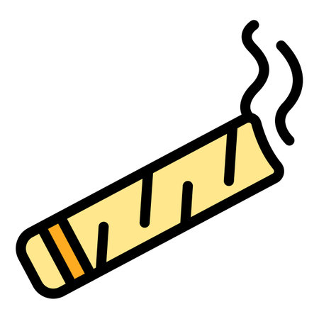 Small cigar icon outline vector. Cigarette tobacco. smoke filter color flatのイラスト素材