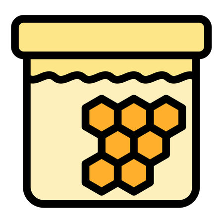 Nectar comb icon outline vector. honey garden. hive flower color flatのイラスト素材