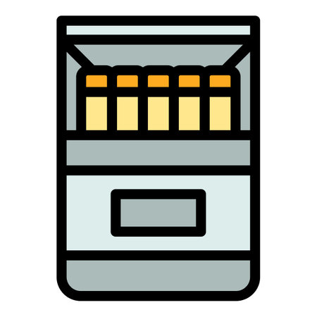 Cigarette box icon outline vector. Cigar tobacco. Burn pack color flatのイラスト素材