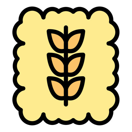 Wheat flakes icon outline vector. Cereal corn. Eating food color flatのイラスト素材