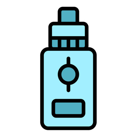 E cig bottle icon outline vector. Vape cigarette. smoke liquid color flatのイラスト素材