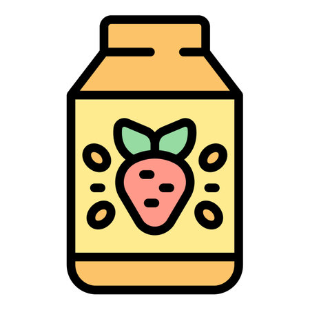 Bio vegetable milk icon outline vector. Vegan plant. food fresh color flatのイラスト素材