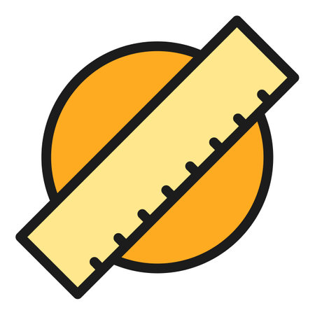 Wood ruler icon outline vector. scale digital. hand editor color flatのイラスト素材