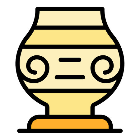 Museum vase icon outline vector. culture artwork. People gallery color flatのイラスト素材