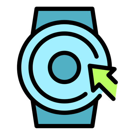 Touch smartwatch icon outline vector. hand smartphone. Finger hand color flatのイラスト素材