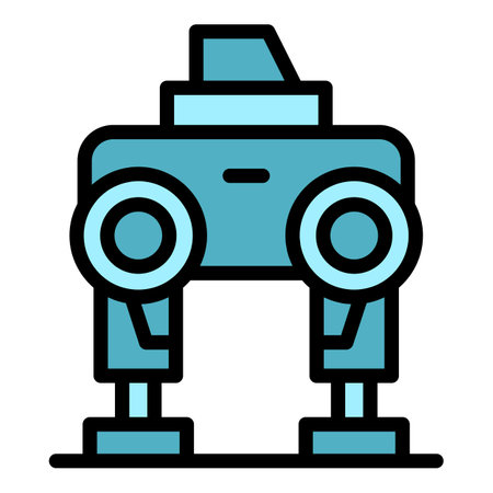 AI robot icon outline vector. android child. Future mascot color flatのイラスト素材