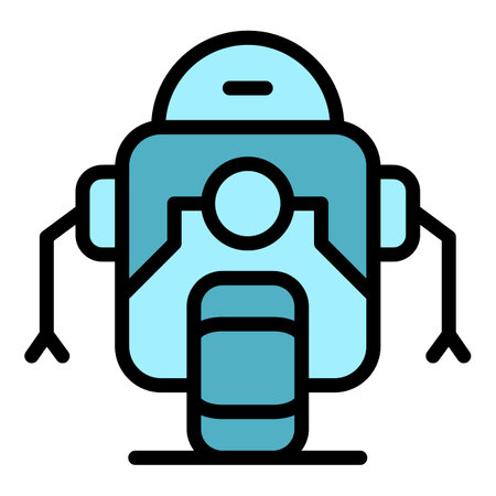 One wheel robot icon outline vector. future android. Ai space color flatのイラスト素材
