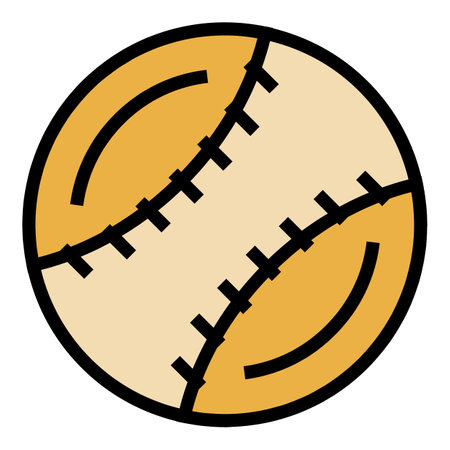 Baseball ball icon outline vector. sport shop. Store fitness color flatのイラスト素材