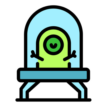 UFO monster ship icon outline vector. space alien. rocket comic color flatのイラスト素材