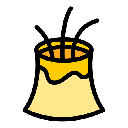 Volcano disaster icon outline vector. fire lava. science geology color flatのイラスト素材