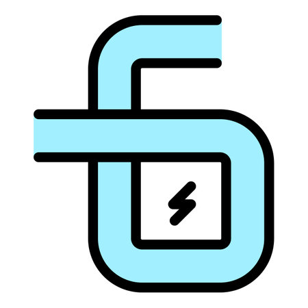 Wire internet cable icon outline vector. fiber optic. Network fiber color flatのイラスト素材