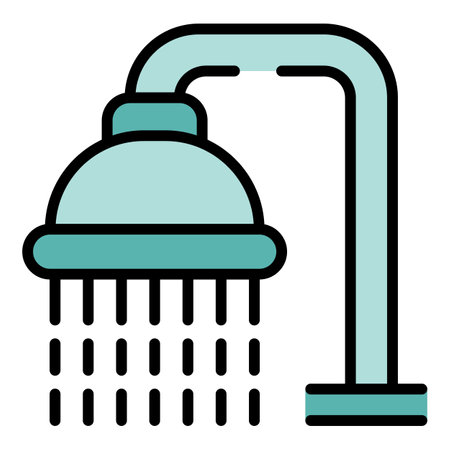 Hair shower icon outline vector. barber salon. Care chair color flatのイラスト素材