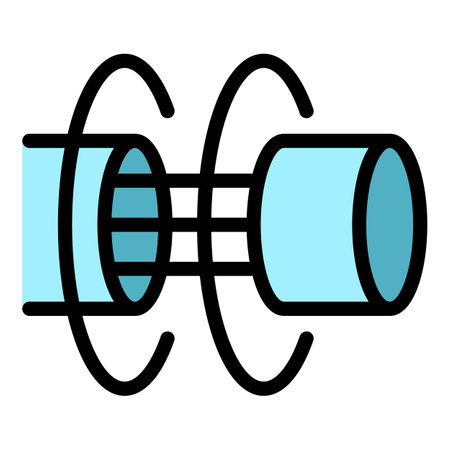Fiber icon energy outline vector. optical cable. Network fiber color flatのイラスト素材