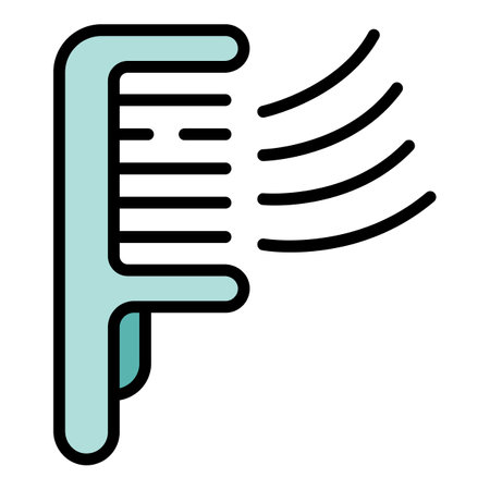 Long hair comb icon outline vector. Conditioner bottle. cut care color flatのイラスト素材
