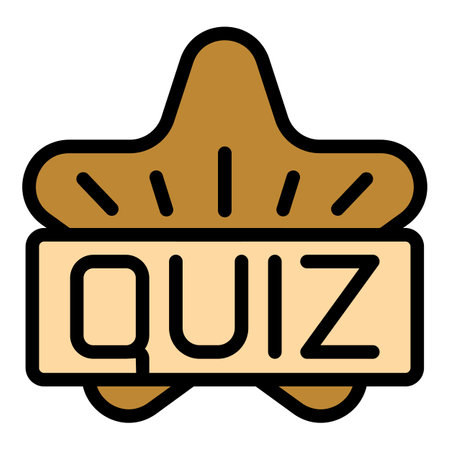 Star quiz icon outline vector. Exam trivia. Web button color flatのイラスト素材