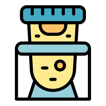 Lab stand icon outline vector. Nasal result. Health travel color flatのイラスト素材
