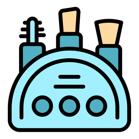 Cosmetic pocket icon outline vector. Makeup brush. Eye tool color flatのイラスト素材