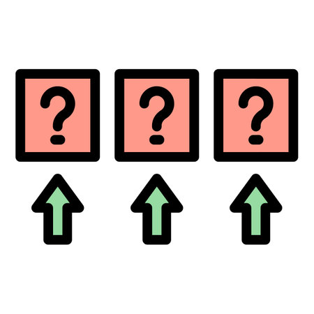 Answer quiz icon outline vector. Exam poster. Show ask test color flatのイラスト素材