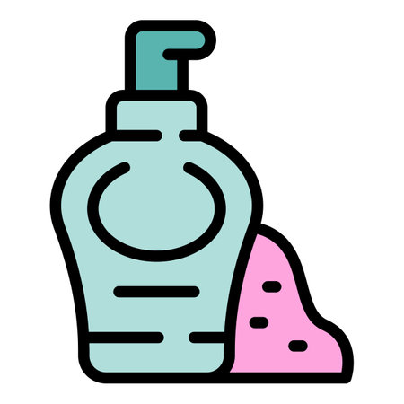 Soap coco icon outline vector. Cosmetic coconut. Natural product color flatのイラスト素材
