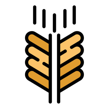 Wheat icon outline vector. Cookbook food. Chef menu color flatのイラスト素材