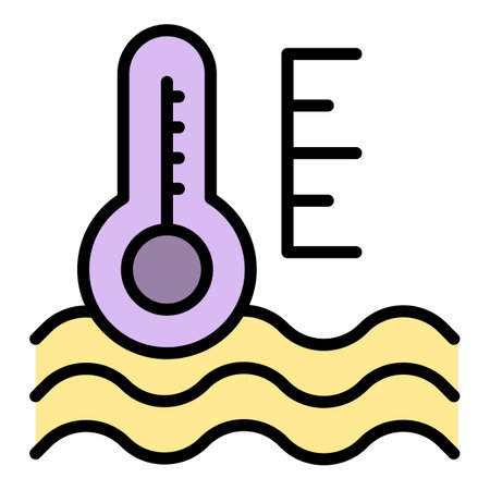 Fluid temperature icon outline vector. Car antifreeze. Water coolant color flatのイラスト素材