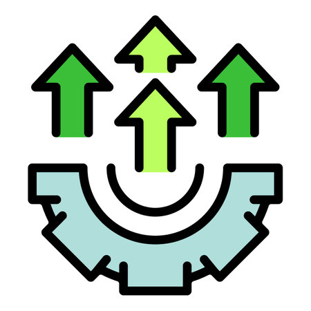 Gear update icon outline vector. Self work. Contact hope color flatのイラスト素材