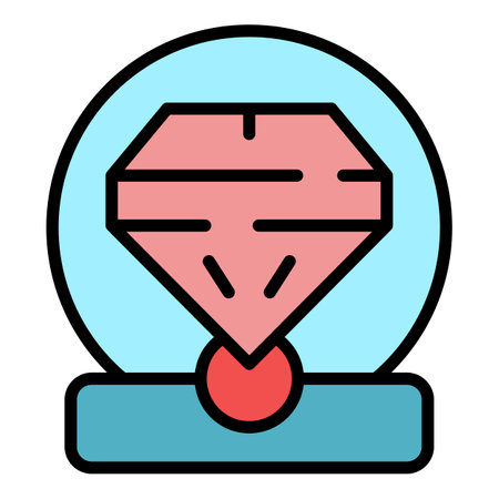 Museum diamond icon outline vector. Old history. Admit ticket color flatのイラスト素材
