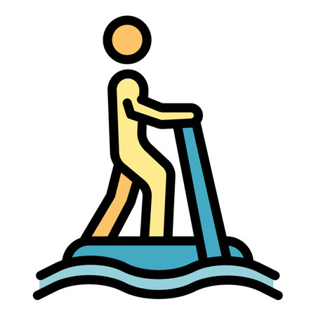 Sea jet icon outline vector. Water safety. Life jacket color flatのイラスト素材