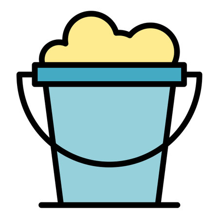 Fresh milk bucket icon outline vector. Breed animal. Farm cattle color flatのイラスト素材