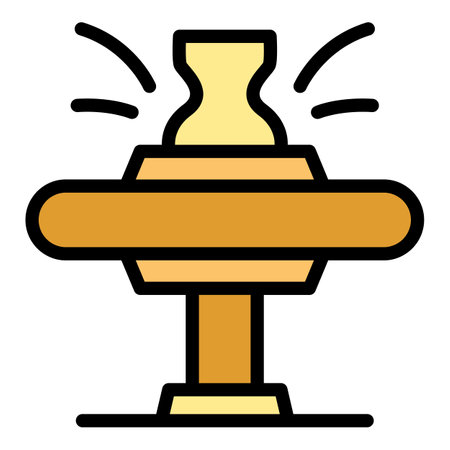 Vase pottery icon outline vector. Workshop class. Making education color flatのイラスト素材