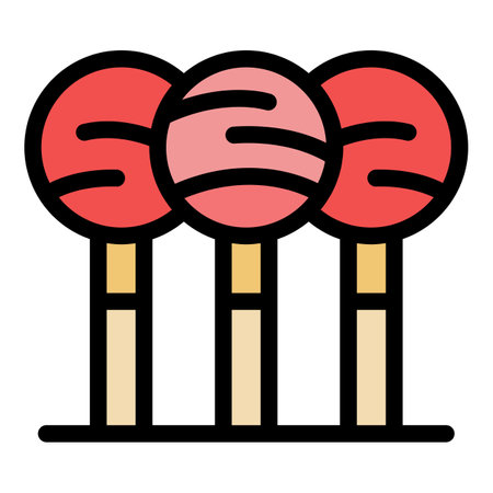 Candy icon outline vector. Cake pop. Art sugar color flatのイラスト素材