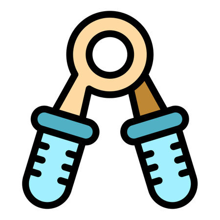 Espander icon outline vector. Hand grip Iron power color flatのイラスト素材