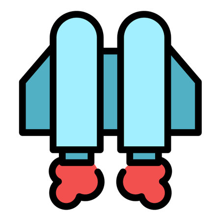 Extreme jetpack icon outline vector. Work career. Success skill color flat