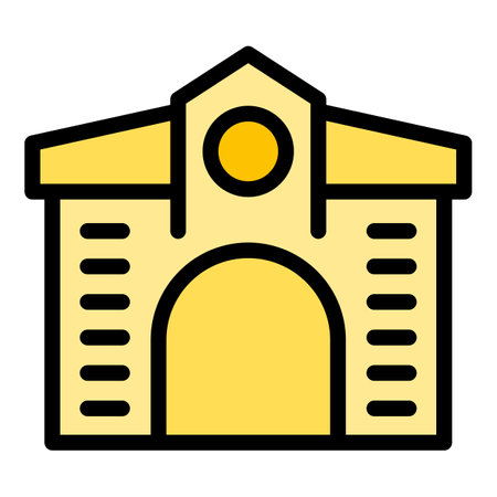 Krakow landscape icon outline vector. City polish. Road digital color flatのイラスト素材