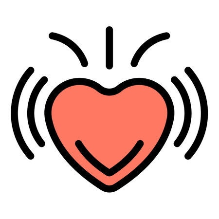 Heart delight icon outline vector. People face. Person happy color flatのイラスト素材
