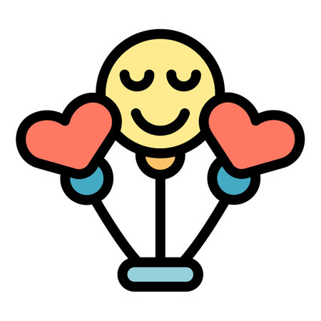 Activity surprise icon outline vector. Face fun. Person character color flatのイラスト素材