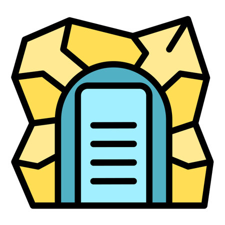 Diamond mine icon outline vector. Game golden. Miner cart color flatのイラスト素材