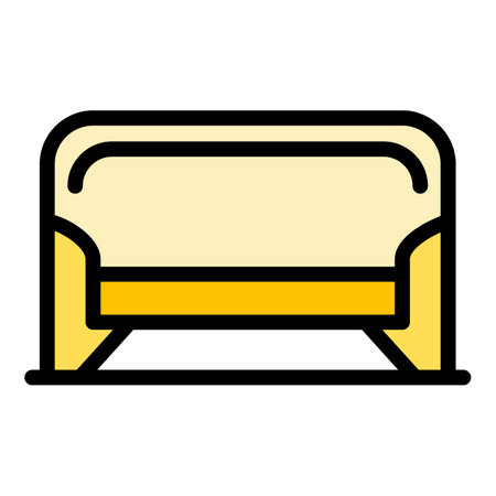 Soft sofa icon outline vector. Wood production. Plant worker color flatのイラスト素材