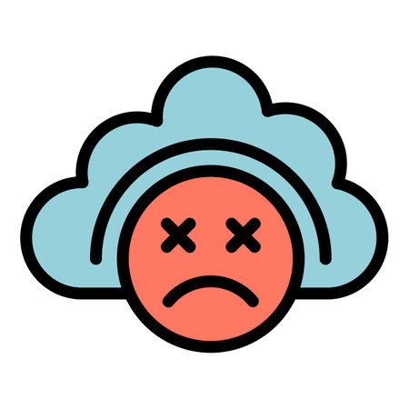Data cloud icon outline vector. Internet error. Plug page color flatのイラスト素材