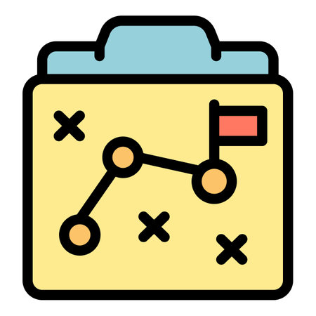 Manager strategy icon outline vector. People meeting. Project report color flatのイラスト素材