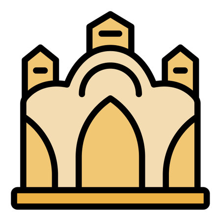Myanmar architecture icon outline vector. National day. Culture farmer color flatのイラスト素材