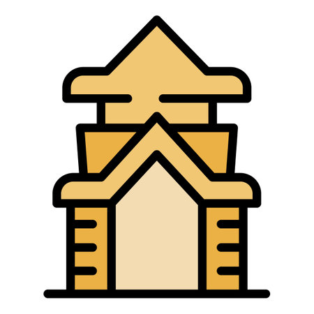 Myanmar icon outline vector. National day. Culture day color flatのイラスト素材