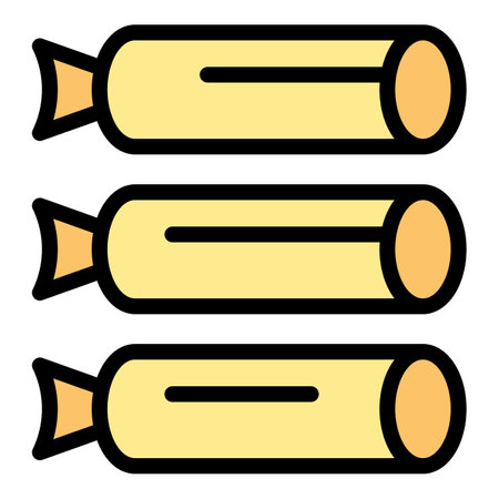 Bavarian sausage icon outline vector. German munich. Festival city color flatのイラスト素材