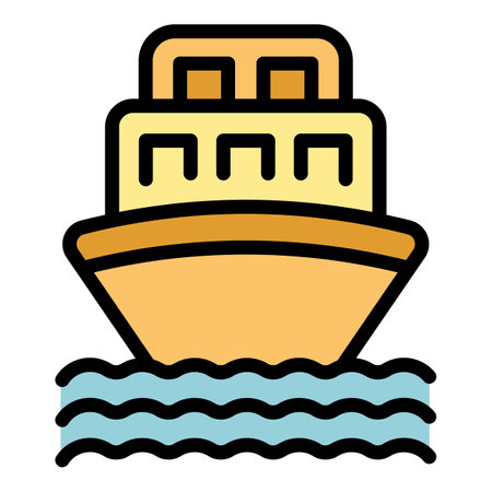 Morocco ship icon outline vector. Africa travel. Cityscape travel color flatのイラスト素材