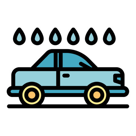 Car clean foam icon outline vector. Tire wash. Car service color flatのイラスト素材
