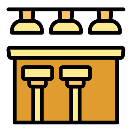 Bar furniture icon outline vector. Cafe stool. Modern seat color flatのイラスト素材