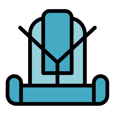 Protect kid belt icon outline vector. Car safety. Drive accident color flatのイラスト素材